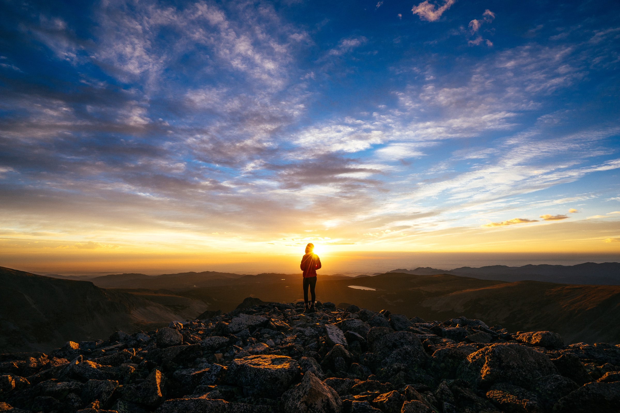 A sunset over the landscape